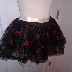Hot Topic Halloween tutu with skulls Costume